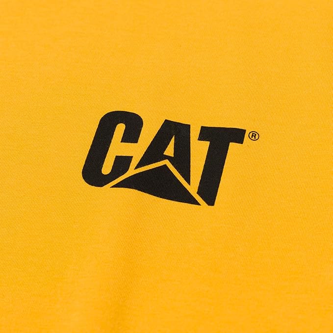 CAT Men's Trademark T-Shirts with Shape-Retention Rib Trim Spandex, Tagless Neck, and Cat Logo on Left Chest