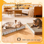 PatiencET 2 Pack Cardboard Cat Scratcher Pad with Catnips, Flat Double-Sided Cat Scratching Board for Small Medium Cats Kittens