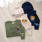 Chillever Personalized Embroidery Sweatshirt With Dog Photo for Women, Custom Dog Mom Sweatshirt, Dogs Mom Gifts