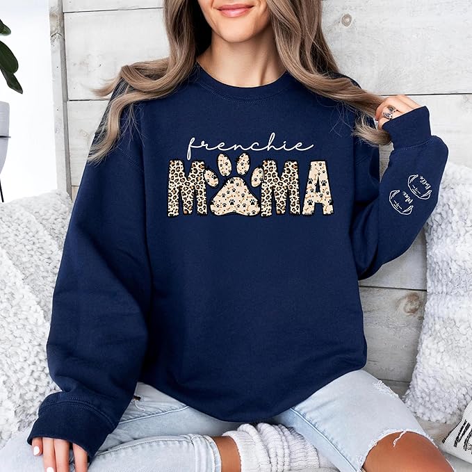 Personalized Dog Breed Mama Sweatshirt, Custom Paw Print Sweater, Cozy Pet Lover Outfit, Unique Gift