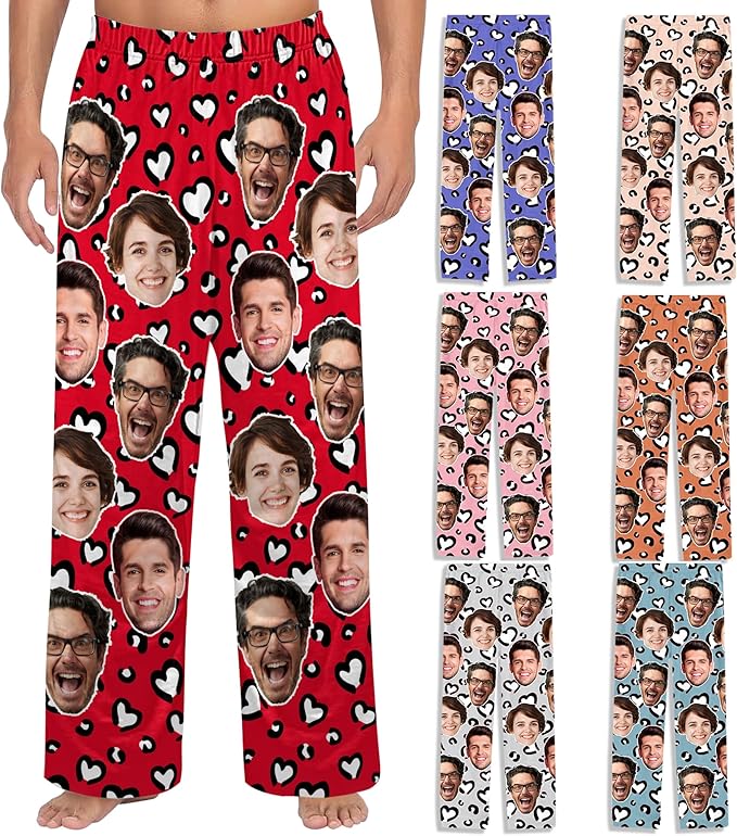 Personalized Pajamas with Faces for Men Women Custom Gifts For Pet Lover Family Cat Dog