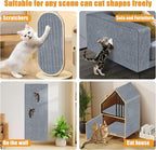 Cat Scratching mat Self-Adhesive, Trimmable Furniture Protector for Couch, Sofa, Wall & Cat Trees - Durable Scratch Pad with Nano Tape, DIY Climbing Carpet for Indoor Cats (Light Grey, 23.6"x15.8")