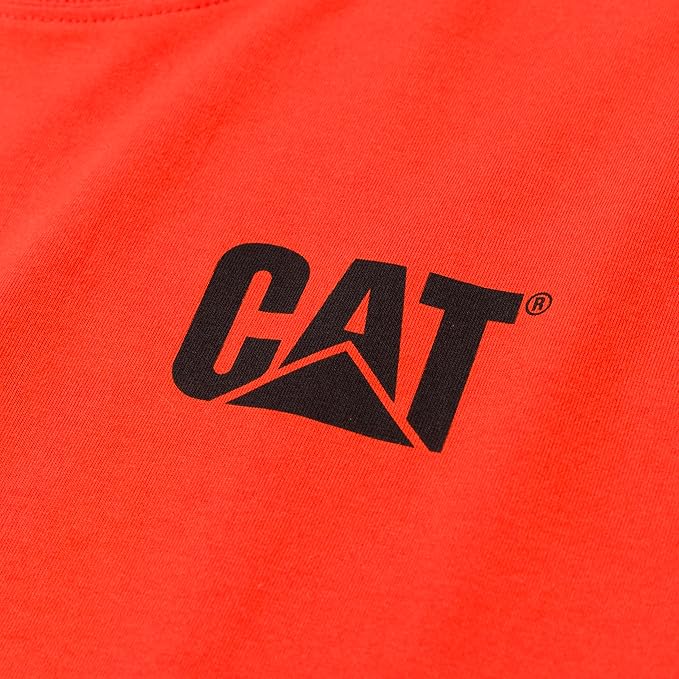 CAT Men's Trademark T-Shirts with Shape-Retention Rib Trim Spandex, Tagless Neck, and Cat Logo on Left Chest