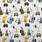 1 Yard (Pre-Cut) 43" x 36" (109cm x 92cm) Premium Floral Cotton Quilting Sewing Fabric, DIY Sewing Patchwork Supplies for Face mask Clothing Handmade Craft&Home Decoration (Cute Dog 1)