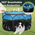 Love's cabin Pet Puppy Dog Playpen, Medium Dog Tent Crates Cage Indoor/Outdoor, Portable Playpen for Cat, Foldable Pop Up Dog Kennel Playpen with Carring Case, Removable Zipper Top, Blue