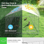 20'x10' Large Outdoor Dog Kennel, Heavy Duty Dog Enclosure with Roof, Weather Resistant Cover and Security Lock (240"x120")