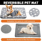 4 Pcs Washable Dog Bed Plush Orthopedic Outdoor Crate Mat with Non-Slip Bottom,Luxe Kennel Pad for Pets,Cozy Cage Cushion&Pet Sleeping Mattress Large Sized,Medium,Small Dogs,35 x 23 inch,Color Blend