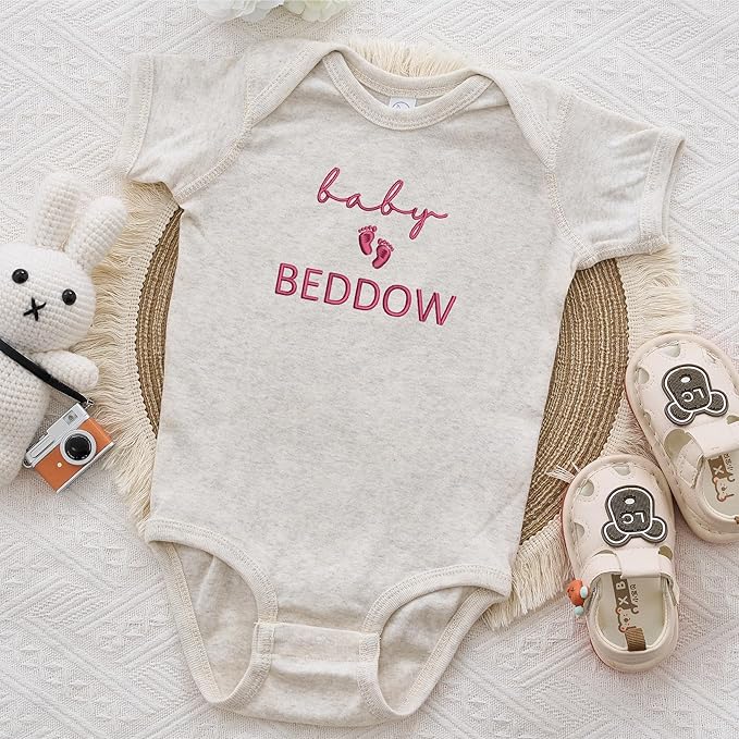 COUPLEHOODIES Personalized Baby Onesie Bodysuit – Custom Embroidery Gift for Pregnancy Reveal Baby Shower or First Grandchild