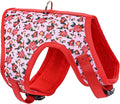 Mile High Life Velcro Dog Harness, Air Mesh Floral Vest Harness for 20 lbs Small Dogs & Cats, Easy Get on Adjustable Easy Closures Both Neck and Chest(Peony Rose, M Chest 18"-20")