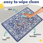 NALALAS Large Dog Mat for Food and Water, Cat Feeding Mat | Large Waterproof Dog Bowl Mat | Non-Slip Pet Food Mat for Floors | Pet Mats for Food and Water | Easy to Clean