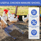 Jonkehai Chicken Poop Scooper 6inch Metal Chicken Litter Scoop Extendable Metal Cat Litter Scoop 23 to 42" Long Chicken Coop Litter Scoop Litter Sifting Shovel Chicken Coop