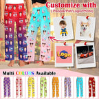 Custom Pajama Pants for Women Men, Personalized 67 Name Photo PJ Family Six Seven Matching Sleep Bottoms Birthday Xmas Gifts