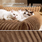 Bedsure ComfyFleece™ Cute Dog Couch for Medium Dogs - As Seen on TV on Good Day New York, Dog Couch Bed with Removable, Washable Cover, Supportive Pet Sofa, for Medium Large Dogs, 36inch, Camel Brown