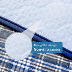 OUTCREATOR® Washable Bed Pads 34" x 54" (Pack of 2) for Incontinence Mattress Protector, Reusable Underpads for Elderly, Adults, Kids, Pets with Anti-Slip Bottom (Light Blue Plaid)