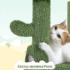 Yaheetech 63in Cactus Cat Tree, Multi-Level Tall Climbing Tower with Sisal-Covered Scratching Posts & Condo & Hammock, Pet Furniture Activity Center for Kitten