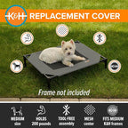 K&H Pet Products Dog Cot Replacement Cover, Designed to fit K&H Medium Pet Cots (Sold Separately), Indoor Outdoor, Breathable Cooling Mesh Center, Machine Washable - Medium 32 X 25in Gray