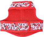 Mile High Life Velcro Dog Harness, Air Mesh Floral Vest Harness for 20 lbs Small Dogs & Cats, Easy Get on Adjustable Easy Closures Both Neck and Chest(Peony Rose, S Chest 16"-18")