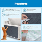Best Pet Supplies Catify Cat Scratcher, Fun Interactive Scratchers, Posts, Poles, Claw Safe, Furniture Saver Indoor Play Support Natural Cat Behaviors Heavy Duty - Gray (39.4 x 15.8)