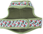 Mile High Life Dog Harness, Air Mesh Floral Vest Harness for 20 lbs Small Dogs & Cats, Easy Get on Adjustable Easy Closures Both Neck and Chest(Wild Rose, S Chest 16"-18")