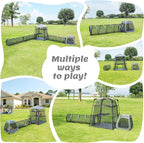 Cat Enclosure Kitten and Tower Tent for Indoor and Outdoor,3 Tier Cage Inside,Outdoor Catio,Portable and Foldable,Two Doors Design; Play Tunnel + Cube(with Three Ways)…