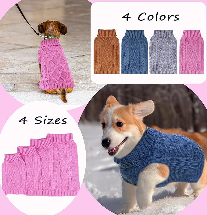 Dog Winter Clothes for Small Dogs - Warm Puppy Sweater for Dachshund, Girl Boy Knitted Pet Clothes, Sleeveless Cat Sweater, Doggy Outfit (Grey, Medium)