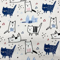 1 Yard (Pre-Cut) 43" x 36" (109cm x 92cm) Premium Floral Cotton Quilting Sewing Fabric, DIY Sewing Patchwork Supplies for Face mask Clothing Handmade Craft&Home Decoration (Cute cat 7)