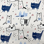 1 Yard (Pre-Cut) 43" x 36" (109cm x 92cm) Premium Floral Cotton Quilting Sewing Fabric, DIY Sewing Patchwork Supplies for Face mask Clothing Handmade Craft&Home Decoration (Cute cat 7)