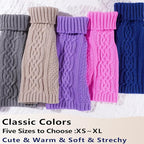 Dog Sweaters Small Dog Clothes Winter Turtleneck Puppy Sweater Warm Pet Cat Sweater Doggy Pullover Outfit with Twisted Design XS~XL(Pink, Medium)