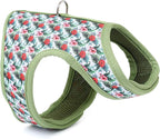 Mile High Life Dog Harness, Air Mesh Floral Vest Harness for 20 lbs Small Dogs & Cats, Easy Get on Adjustable Easy Closures Both Neck and Chest(Wild Rose, XS Chest 14"-16")