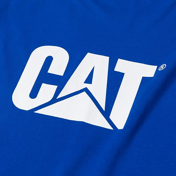 CAT Men's Trademark T-Shirts with Shape-Retention Rib Trim Spandex, Tagless Neck, and Cat Logo on Left Chest
