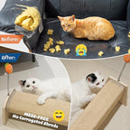 PETKARAY Horizontal Scratching Post, 30" Sisal Cat Scratch Pad, Large Cat Scratcher with Spring Toy, Protect Furniture for Indoor Kitten