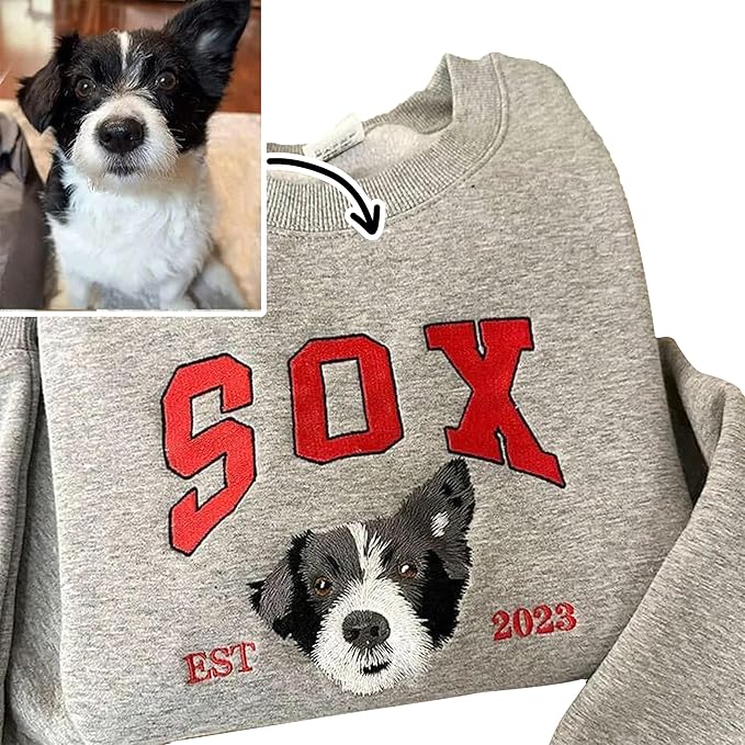 NAZENTI Personalized Dog Mom Sweatshirt, Cat Lovers Gift, Matching Dog and Owner Sweater, Gift Christmas Memorial Birthday