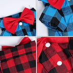 Tongcloud 3 Pack Plaid Puppy Cat Shirt - Cute Dog Shirts for Large Dogs and Cats - Birthday Party and Holiday Photo