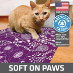 Drymate Cat Litter Box Mat, Litter Trapping Mat, Waterproof, Urine-Proof, Absorbent, Machine Washable, Soft on Paws, Contains Mess, Protects Floors, Kitten Supplies, Purple, 20x28
