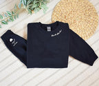 Custom Dog Mama Sweatshirt with Pet Name on Sleeve Dog Mom Sweatshirt Gift for Pet Lovers for Her Custom Cat Mom Sweater Multicolor