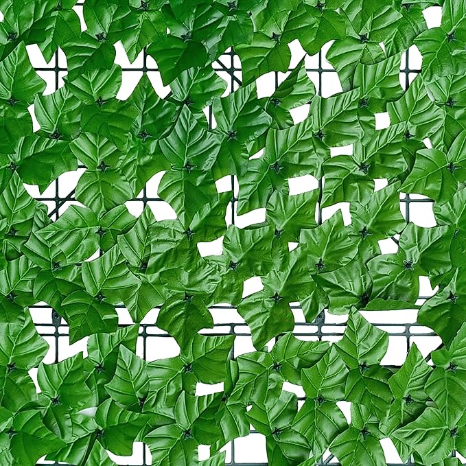 Artificial Ivy Privacy Fence Wall Screen,40X120 in UV-Anti Faux Greenery Backdrop Ivy Vine Leaf Hedges Fence Panels for Patio, Balcony, Garden, Backyard Indoor Outdoor Light Green Wall Decor