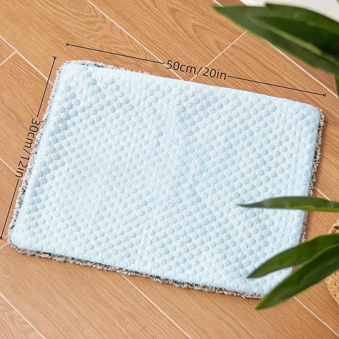 Two Uses'Cat Bed Mat,Self Warming&Cooling Cat Mat.12 * 20in.Hot/Cold Mat for Pets.Free Gel Pads and self-Heating Pads.Temperature Lock Design,Machine Washable