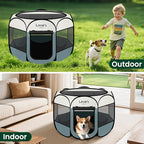 Love's cabin Pet Puppy Dog Playpen, Large Dog Tent Crates Cage Indoor/Outdoor, Portable Playpen for Cat, Foldable Pop Up Dog Kennel Playpen with Carring Case, Removable Zipper Top, Moss Green