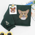 NAZENTI Custom Photo Pet Embroidered Sweatshirt, Custom Dog Face Embroidered Sweatshirt, Dog Mom Sweater,Cat Sweater