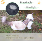 Tactical Kitty Harness and Leash for Walking Escape Proof, Desert Camo, X-Small, Adjustable Cat Walking Jackets, Padded Stylish Cat Vest for Winter