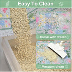 Glittme Cat Litter Mat with Non-Slip Bottom Litter Box Mat 24"X15" Litter Trapping Mat Easy to Clean Washable Cat Food Mat for Kitty,S