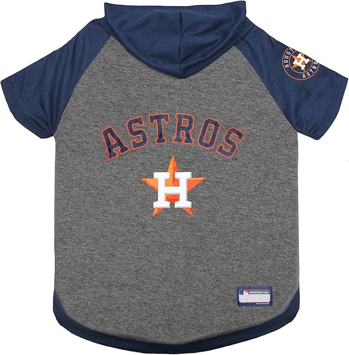 Pets First MLB Hoodie for Dogs & Cats - Houston Astros Dog Hooded T-Shirt, Medium. - MLB Team Color Hoody (AST-4044-MD)