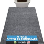 Drymate Cat Litter Box Mat, Litter Trapping Mat, Waterproof, Urine-Proof, Absorbent, Machine Washable, Soft on Paws, Contains Mess, Protects Floors, Kitten Supplies, Grey, 28x36 XL