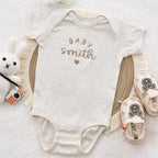 COUPLEHOODIES Personalized Baby Onesie Bodysuit – Custom Embroidery Gift for Pregnancy Reveal Baby Shower or First Grandchild