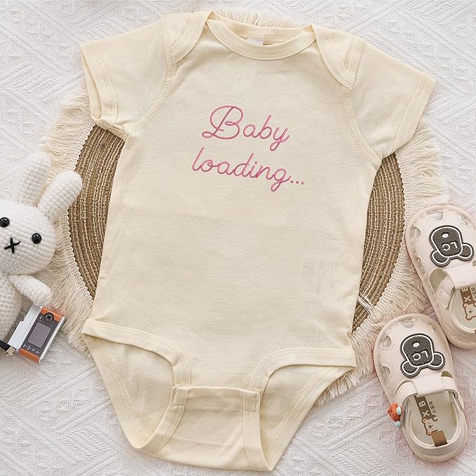 COUPLEHOODIES Personalized Baby Onesie Bodysuit – Custom Embroidery Gift for Pregnancy Reveal Baby Shower or First Grandchild