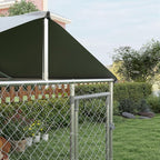 PawHut Outdoor Dog Kennel, Heavy Duty Dog Run Outdoor Fence with Waterproof Cover, Galvanized Chain Link, Secure Lock, for Large Breeds, Chickens, Ducks, 6.5' x 6.5' x 5'