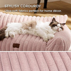 Bedsure ComfyFleece™ Cute Dog Couch for Medium Dogs - As Seen on TV on Good Day New York, Dog Couch Bed with Removable, Washable Cover, Supportive Pet Sofa, for Medium Large Dogs, 36inch, Blush Pink