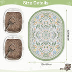 Bienbee Cat Litter Mat, 33" x 22" Large Size Litter Box Mat Rug with Non-Slip Bottom,Urine and Water Proof, Easy to Clean Cat Supplies Essentials for Indoor Kitty Kitten Floor,Bean-Green L