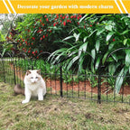 Garden Fence, 17in(H) x 27.5 ft(L) Arched Rustproof Metal No Dig Fence Garden Fence Border,Ground Stake Animal Barrier Fence for Rabbit Dog, Outdoor Landscape Decor for Yard & Patio,25 Pack