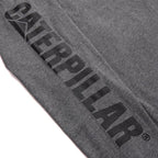 Caterpillar Trademark Banner Long Sleeve Tee Shirts for Men with Center Back Neck Wire Management Loop and Cat Workwear Logo
